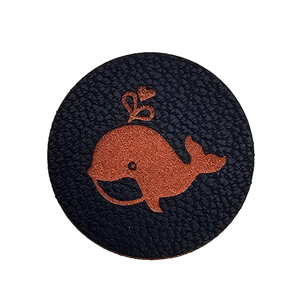 Label Wal dunkelblau aus Lederimitat