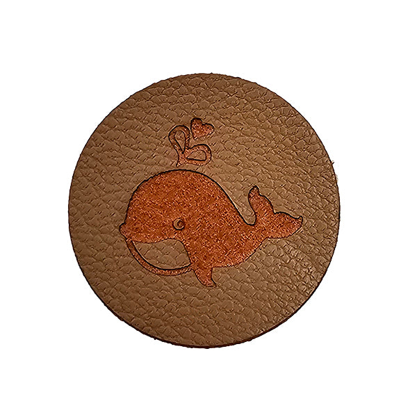 Label Wal beige aus Lederimitat