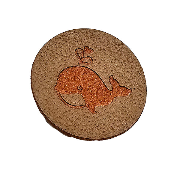 Label Wal beige aus Lederimitat