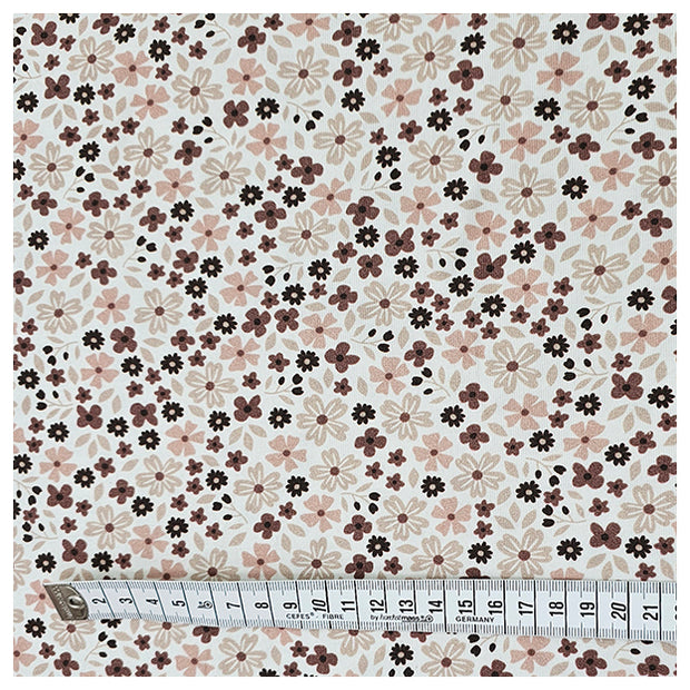 Jersey kleine Blümchen wollweiß