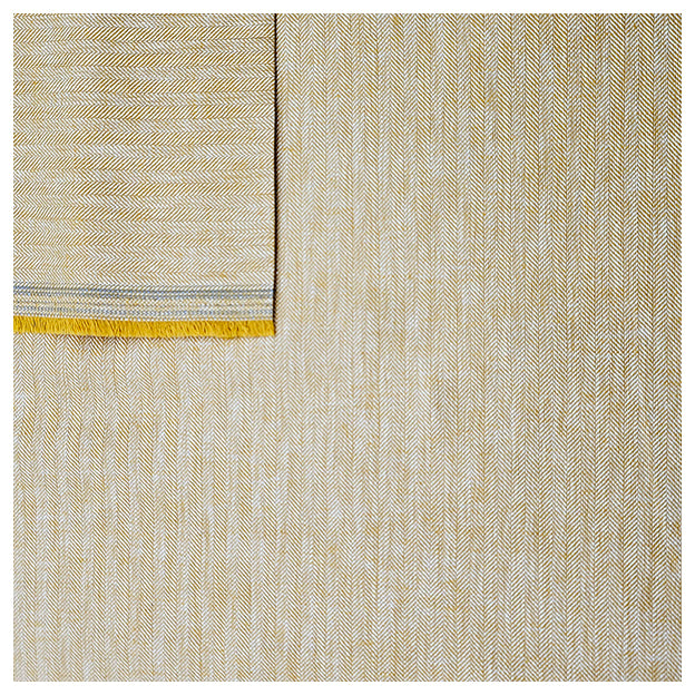 Leinen Fischgrät gelb