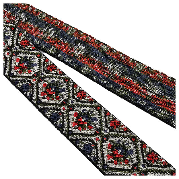 Elastic Band Jacquard grün, rot und blau 4cm