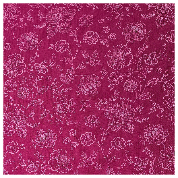 Baumwolle zarte Blumen Halbdruck in zyklam