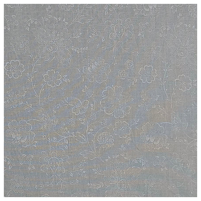 Baumwolle zarte Blumen Halbdruck in taubengrau