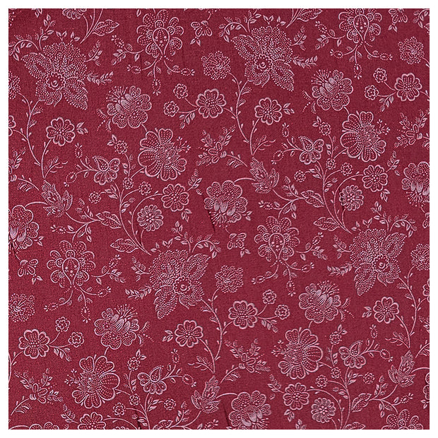 Baumwolle zarte Blumen Halbdruck in purpurrot