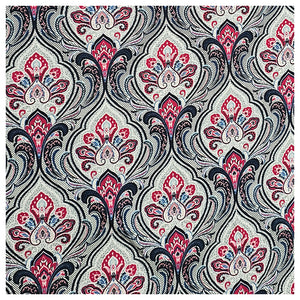 Baumwollsatin Siena Ornamente blau und cyclam
