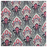 Baumwollsatin Siena Ornamente blau und cyclam