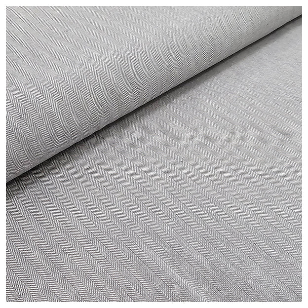 Leinen Fischgrät grau