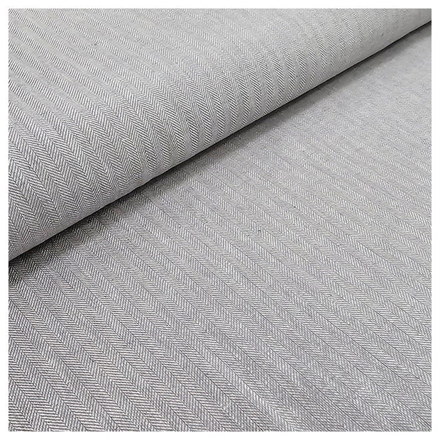 Leinen Fischgrät grau