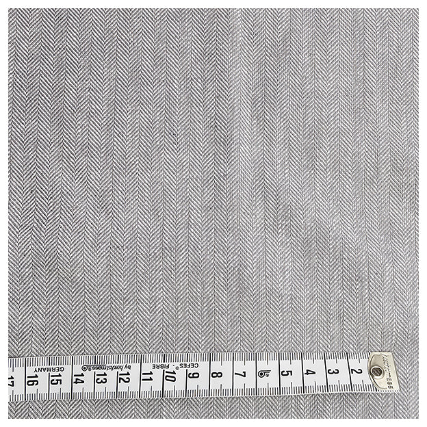 Leinen Fischgrät grau