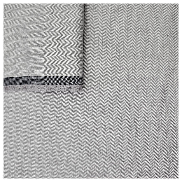 Leinen Fischgrät grau