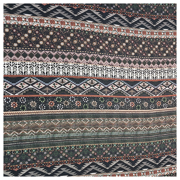 Baumwollsatin Blümchen mit Streifen