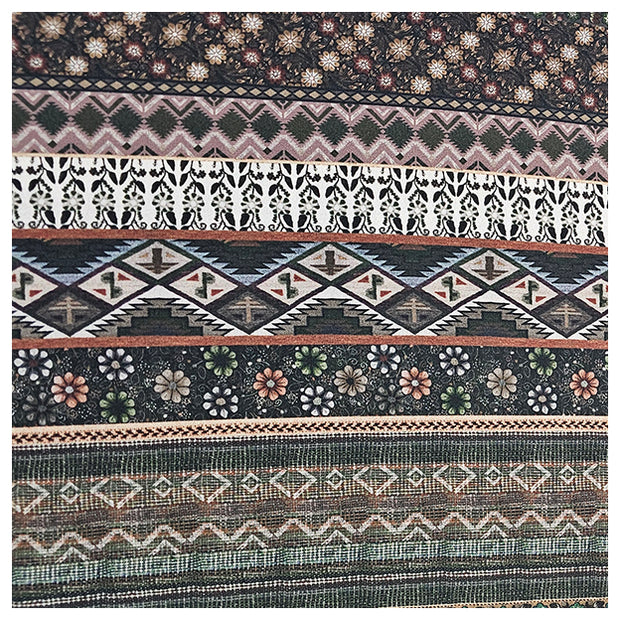 Baumwollsatin Blümchen mit Streifen