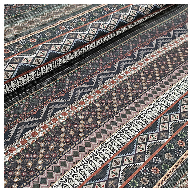 Baumwollsatin Blümchen mit Streifen