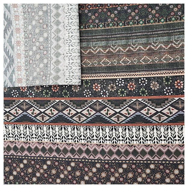 Baumwollsatin Blümchen mit Streifen