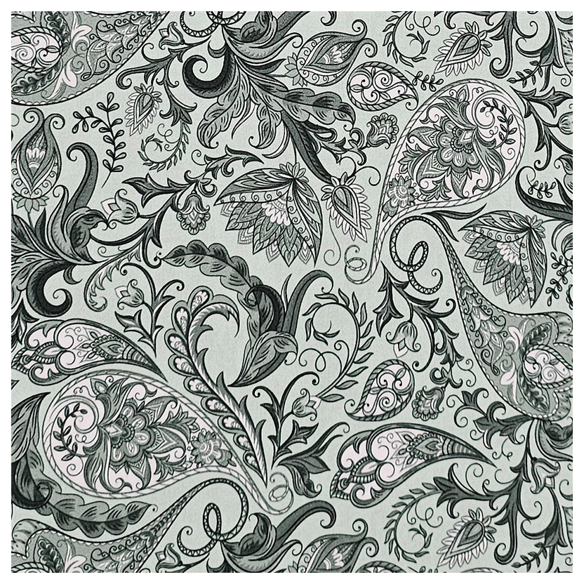 Baumwollsatin Paisley salbei