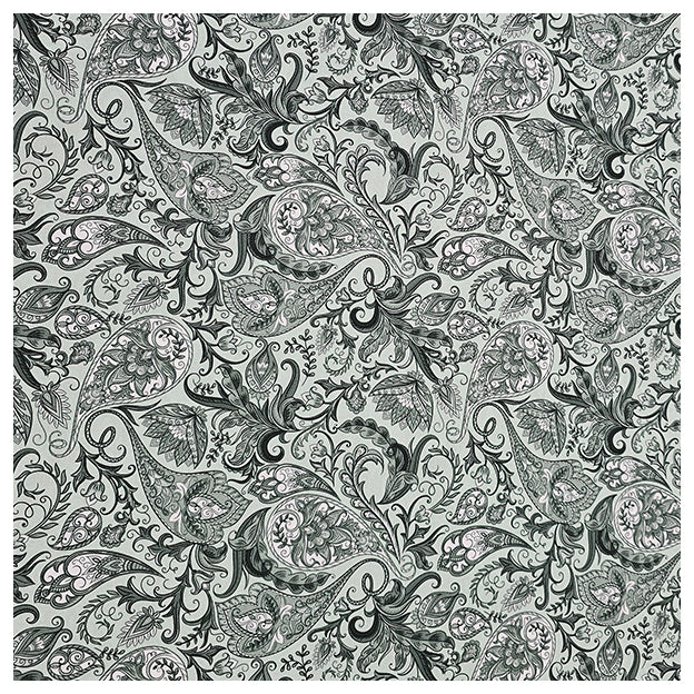 Baumwollsatin Paisley salbei