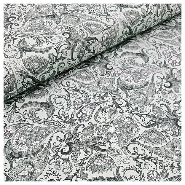 Baumwollsatin Paisley salbei