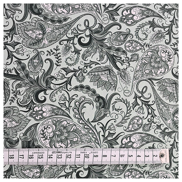 Baumwollsatin Paisley salbei