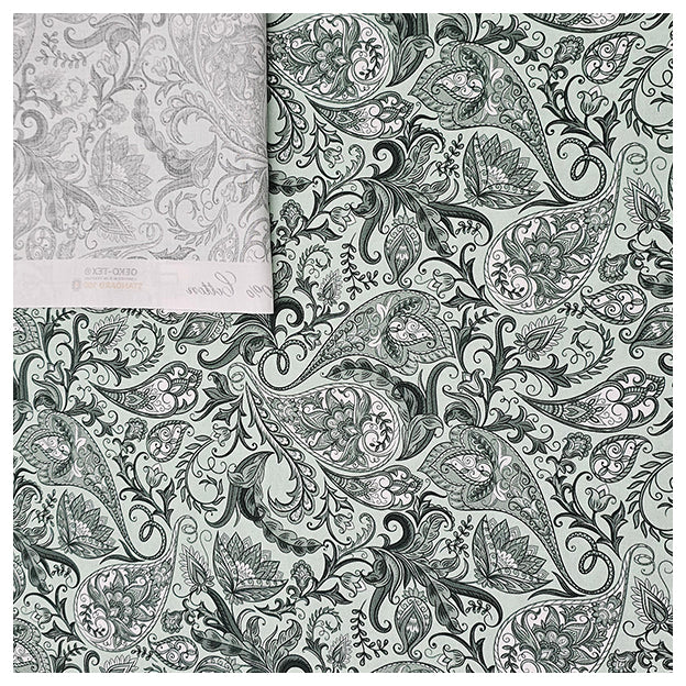 Baumwollsatin Paisley salbei