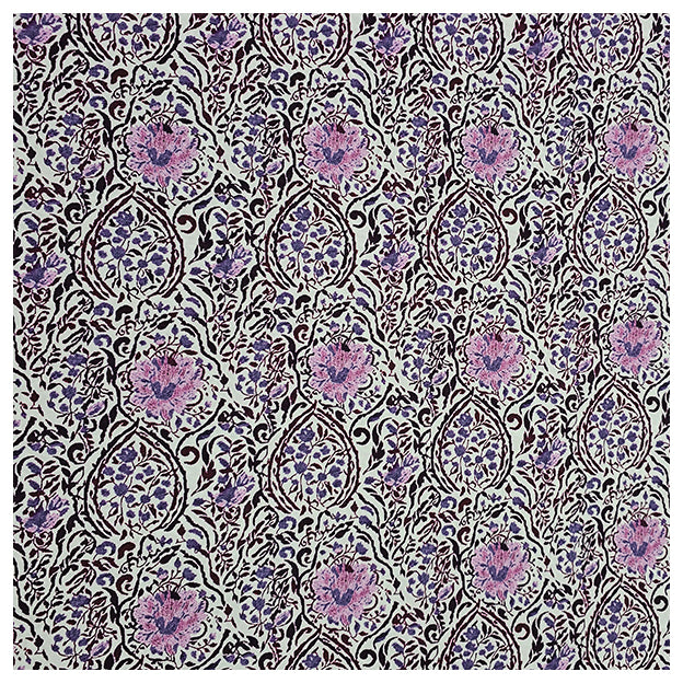 Baumwollsatin Paisley mit Blumen beere