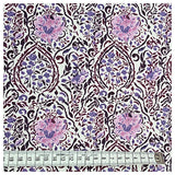 Baumwollsatin Paisley mit Blumen beere