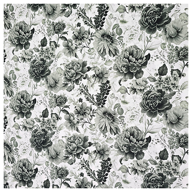 Baumwollsatin Rosen grün und dunkelgrün