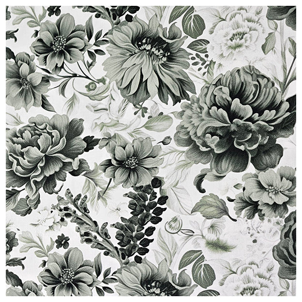 Baumwollsatin Rosen grün und dunkelgrün