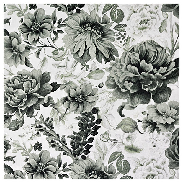 Baumwollsatin Rosen grün und dunkelgrün