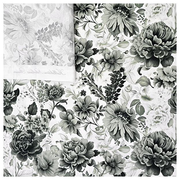 Baumwollsatin Rosen grün und dunkelgrün