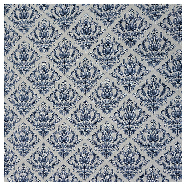 Baumwollsatin Ornamente blau