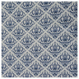 Baumwollsatin Ornamente blau