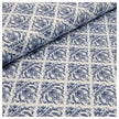 Baumwollsatin Ornamente blau