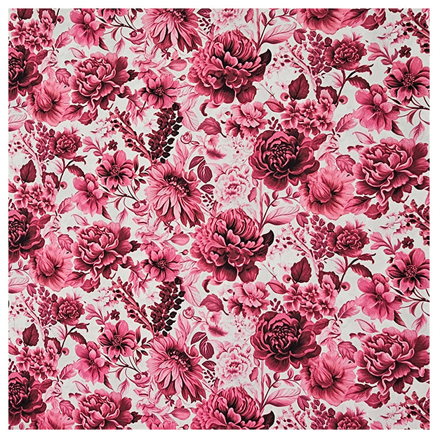 Baumwollsatin Rosen altrosa und bordeaux