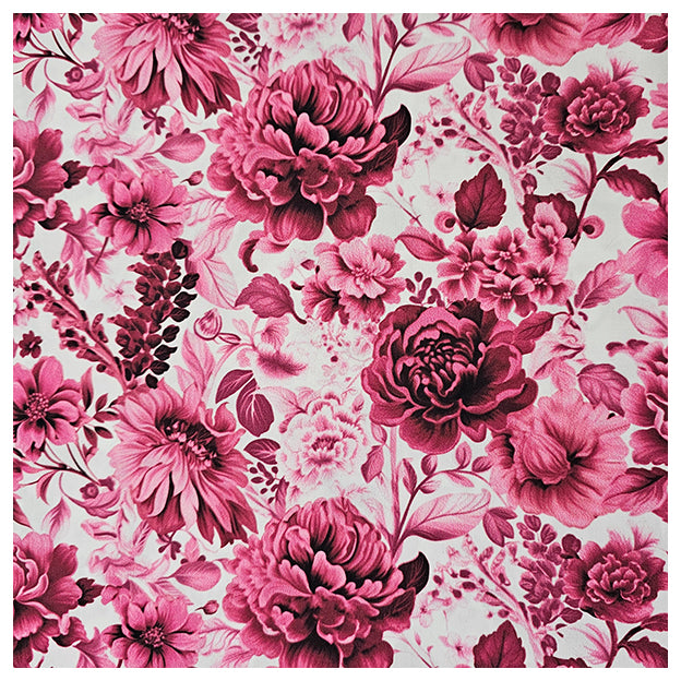 Baumwollsatin Rosen altrosa und bordeaux