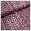 Baumwollsatin Paisley mit Streifen bordeaux und altrosa