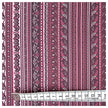 Baumwollsatin Paisley mit Streifen bordeaux und altrosa