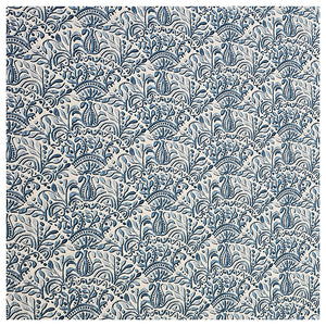 Baumwollsatin Ornamente blau und weiß