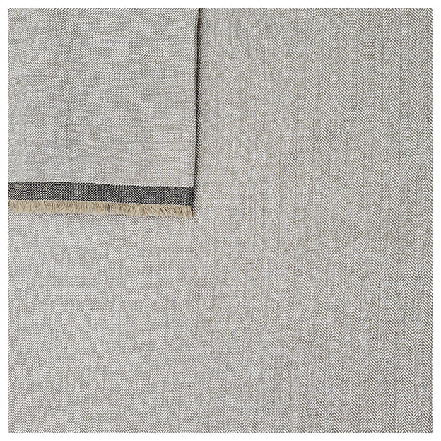 Leinen Fischgrät grün