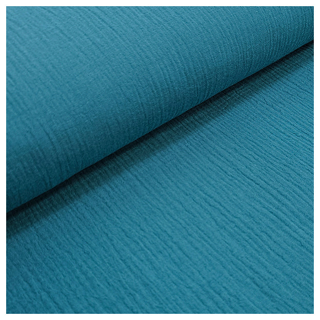 Musselin Baumwolle petrol