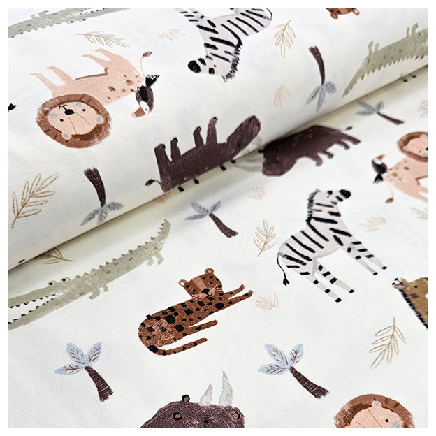 Jersey Digital Safari Tiere naturweiß