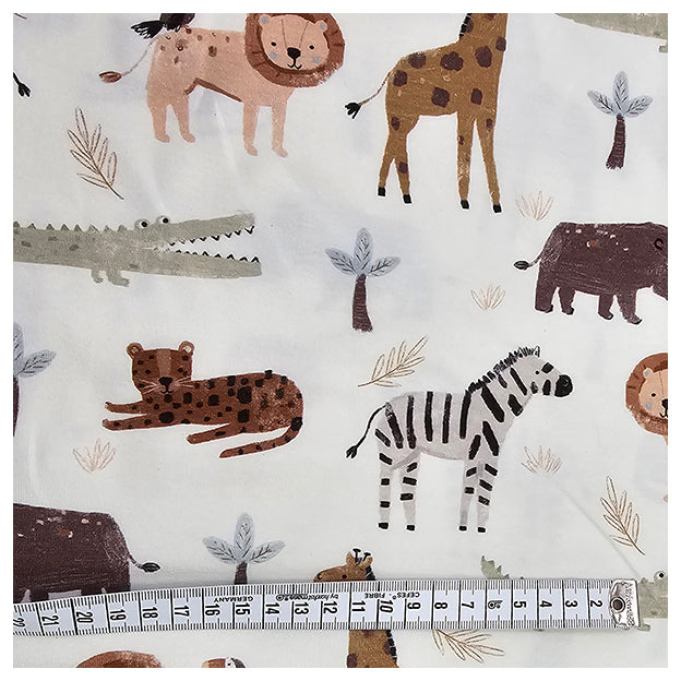 Jersey Digital Safari Tiere naturweiß