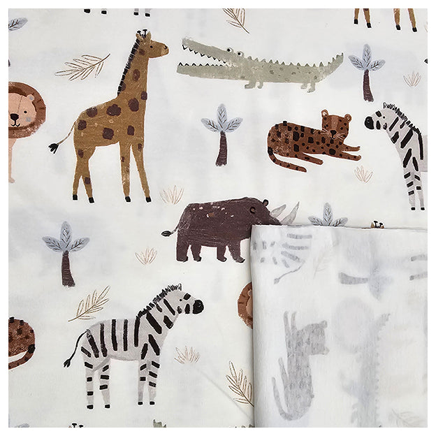Jersey Digital Safari Tiere naturweiß