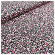 Baumwoll-Popelin Blümchen rosa und schwarz
