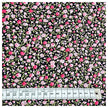 Baumwoll-Popelin Blümchen rosa und schwarz