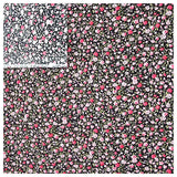 Baumwoll-Popelin Blümchen rosa und schwarz