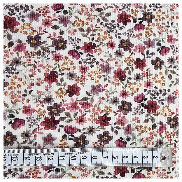 Rippjersey Digital Blumen bordeaux