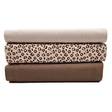 Jersey Stoffpaket Leopard beige und uni taupe mit Bündchen