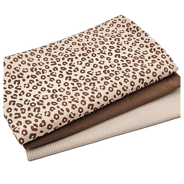 Jersey Stoffpaket Leopard beige und uni taupe mit Bündchen