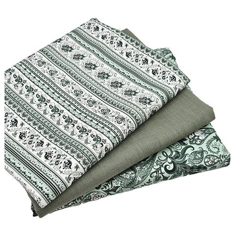 Trachten Stoffpaket in altgrün mit salbei und passender Schürze